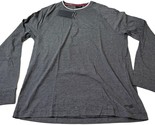 Perry Ellis Men&#39;s Micro Stripe Long Sleeve Henley Tee Shirt in Charcoal ... - $19.97