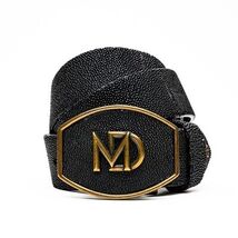 GEORGIA Genuine Stingray Skin Western Belt Black image 2
