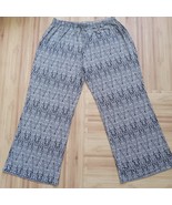 Love Ryan Womans Black White Abstract Pull On Palazzo Pants Sz 2X Elasti... - $13.84