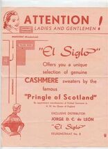 Curacao N A Advertising and Receipts 1955 Cashmere Sweaters Perfume Liquor - $17.82