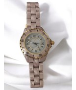 Isaac Mizrahi Lavender Ceramic Watch Gold Trim Working Second Hand Stylish - $51.26