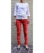 Bleulab Detour Reversible Orange Mellon Coated Legging Jeans 25 Womens - €19,41 EUR