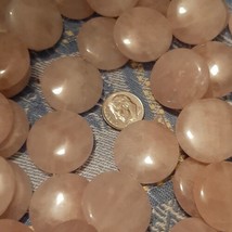 25mm Rose Quartz Coin Beads (16+/- Beads per strand) - £5.32 GBP