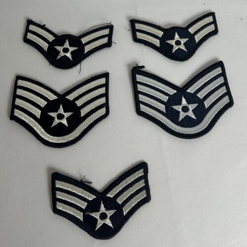 Primary image for USAF Rank Patch US Air Force E-3 E-4 E-5 Embroidered Patches Lot Of 5