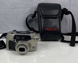 Pentax Iq Zoom 200 Qd 35mm Point & Shoot Film Camera & Bag Tested Works - $39.65