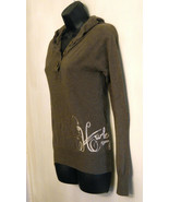 Hurley Hoodie Knit Top size Medium Long Sleeve Brown Logo Shirt Surf Ska... - £20.18 GBP