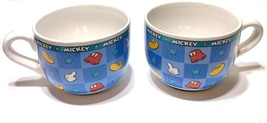 2 Large DISNEY Mickey Mouse Coffee Mugs Cups Soup Bowls Lot - New! - £18.12 GBP