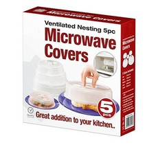 Set of 5 Microwave Plate Covers Adjustable Steam Vents Microwave Splatte... - $17.39 CAD
