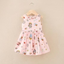 Casual Baby Girl Vest Cotton Infant Dress  Sleeveless A-Line Pleated  Kids Cloth - £41.62 GBP