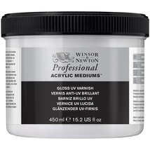 Winsor &amp; Newton Professional Acrylic Medium Gloss UV Varnish, 450ml - £47.94 GBP