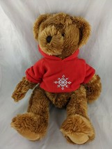 Russ Brown Bear Plush 18 Inch Red Hooded Shirt Stuffed Animal Toy - £13.65 GBP