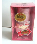 NIB Vintage 1970s Solo Bathroom Cup Dispenser with Cups Pink and Gold To... - $276.39 MXN