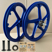 BMX Bicycle 20&quot; PVC Sport Rim Complete (BLUE) Wheelset-Hub SeT- Freewheel 16T - £58.23 GBP