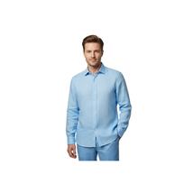 Men INSERCH premium Soft Linen Breathable 2pc Walking Leisure suit LS29116 Blue image 7