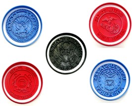 US Military Branches Set Of 10 Cookie Cutters And Stamps USA PR1567 - £19.57 GBP