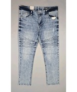 Southpole Mens Skinny Jeans 36x30 White Acid Wash Distressed Stretch New... - $449.61 MXN