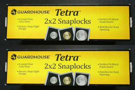 50 Guardhouse 2x2 Tetra Plastic Snaplocks Quarter Coin Storage Holders - £25.97 GBP