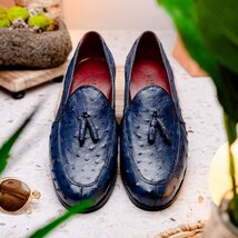 Aubiere Genuine Ostrich Quill Classic Loafers Navy image 10