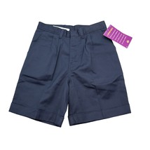 Dickies Shorts Boys 10 Blue Chino Mid Rise Hook Eye Zip Pocket Pleated - £20.29 GBP