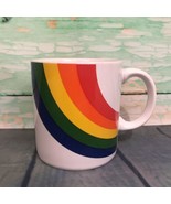 Vintage 1980s Ceramic Rainbow Pride Mug Cup FTD Korea 10 oz - $13.58 CAD