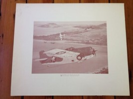 Grumman F4F-4 Wildcat  WWII Airplane Phillips Historical Aviation Art Print - £19.65 GBP