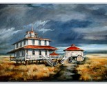 Mahon River Lighthouse Eileen Doran Painting UNP Continental Postcard O21 - $14.80