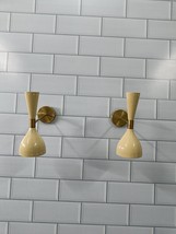 Italian Mid Century Wall Sconce, Brass Diabolo Sconce Pair, Wall Sconce - $154.26