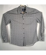Topman Men&#39;s Sz. Large Button Down Shirt Black White Flower Burst Long S... - $44.81 CAD