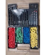 300 PC DRILL/DRIVER BITS &amp; PLASTIC ANCHOR ASSORTMENT KIT WITH CASE - £5.22 GBP