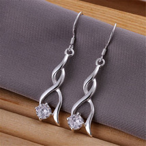beautiful Fashion Silver crystal stone earrings jewelry Charms women Lad... - £5.84 GBP