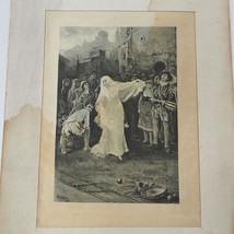 Antique Photo Gravure À L&#39;Eau-forte Sur Soie Espagnol Gypsy Fedalma Dansant W.L - £95.14 GBP