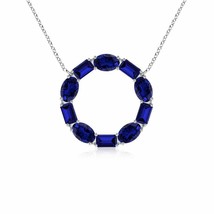 ANGARA Lab-Grown Blue Sapphire Circle of Life Pendant in 14K Gold (5x3mm,2 Ct) - £1,405.90 GBP