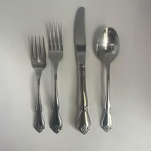 4 Piece Oneida Arbor Rose True Rose Stainless Set Fork Knife Spoon Salad - $18.52