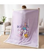 COSUSKET Kids Stella Lou 3D Embroidery Sherpa Rabbit Throw Blanket Beige... - $381.50 MXN