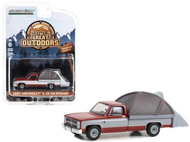 1983 Chevrolet C-20 Silverado Pickup Truck Carmine Red Silver Metallic w Modern - £15.08 GBP