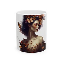 Enchanting Butterfly Woman Ceramic Mug Artistic Coffee Cup Unique Tea Mu... - $265.95 MXN+