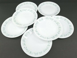 7 Corelle Country Cottage 6 3/4&quot; Bread Butter Plates Corning Green Vines Hearts - £30.38 GBP