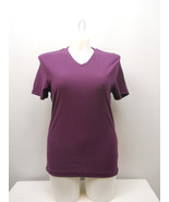 Kenneth Cole Reaction Ladies Knit Top V-Neck Short-Sleeve Solid Purple S... - £19.65 GBP