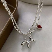 Silver Color Double Layer Chain Bracelets for Women Trendy Elegant Creative LOVE - £12.72 GBP