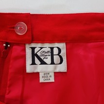 Vintage Stella Louise for KB Womens Red Maxi Pencil Skirt With Zip & Slit Sz 20W image 3