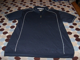 Huski Navy W/White Trim Polo Shirt Size XL Mens - £15.61 GBP