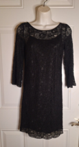 Laundry by Shelli Segal Black Crochet Lace Dress w/detachable Silky Slip... - £17.10 GBP