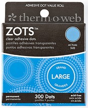 Thermoweb Zots Clear Adhesive Dots-Large 1/2&quot;X1/64&quot; Thick 300/Pkg - £12.80 GBP