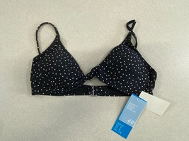 H&amp;M Women&#39;s Size 8 Padded Triangle Bikini Top Blue White Polka Dots Patt... - $282.06 MXN