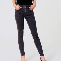 LOFT Ann Taylor Black Jeans Women’s 29 8 High Waist Stone Wash Skinny Dark Denim - £30.86 GBP