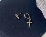 N crystal cross women stud earrings for gothic punk hip hop female piercing dangle thumb155 crop