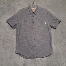 Woolrich Mens Size M Gray Heathered Button Up Shirt Short Sleeve Spread Collar - £19.34 GBP