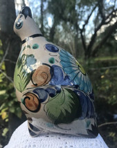 Vtg TONALA Dove Pigeon 6 1/2&quot; Bird Signed Mexico Art Pottery Handpainted Crackle - £27.56 GBP