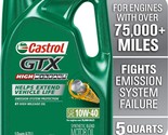 Castrol GTX High Mileage 10W-40 Synthetic Blend Motor Oil, 5 Quarts - £35.05 GBP