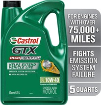 Castrol GTX High Mileage 10W-40 Synthetic Blend Motor Oil, 5 Quarts - $44.50